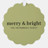 Minimale Kerstmis | Fusie en heldere fotoolijf Ornament Kaart (Achterkant)