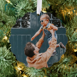 Minimale Kerstmis | Fusie en heldere fotoolijf Ornament Kaart