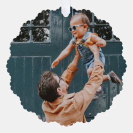 Minimale Kerstmis | Fusie en heldere fotoolijf Ornament Kaart