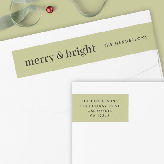 Minimale Kerstmis | Merry and Bright Green Address