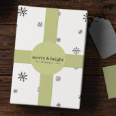 Minimale Kerstmis | Merry and Bright Olive Green Ronde Sticker