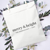 Minimale Kerstmis | Merry en Bright Simple White Bedankzakje