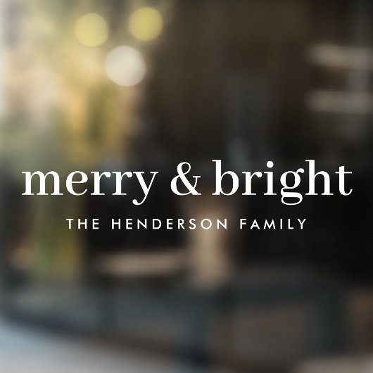 Minimale Kerstmis | Merry en Bright Simple White Raamsticker