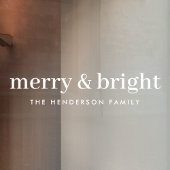 Minimale Kerstmis | Merry en Bright Simple White Raamsticker