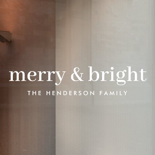 Minimale Kerstmis | Merry en Bright Simple White Raamsticker
