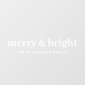 Minimale Kerstmis | Merry en Bright Simple White Raamsticker (Vel)