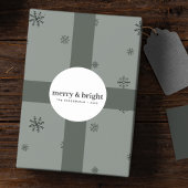 Minimale Kerstmis | Merry en Bright Simple White Ronde Sticker