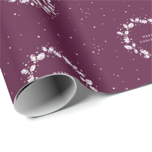 Minimale Kerstmis met Elegant Winterberry Holly Wr Cadeaupapier (Rol Hoek)