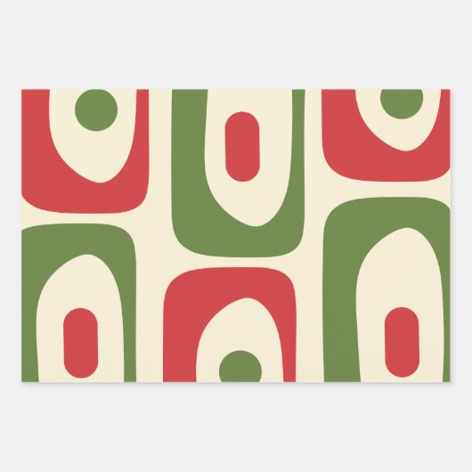 Minimale Kerstmis met Piquet Retro uit de middelee Inpakpapier Vel (Voorkant 3)