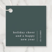 Minimale Kerstmis | Modern Stijlvol bos groen Bedankjes Labels (Voorkant)