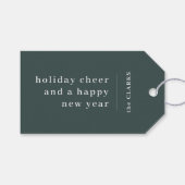 Minimale Kerstmis | Modern Stijlvol bos groen Cadeaulabel (Voorkant (Horizontaal))