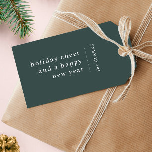 Minimale Kerstmis Modern Stijlvol bos groen Cadeaulabel