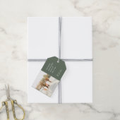 Minimale Kerstmis | Modern stijlvolle familiefoto Cadeaulabel (Met Touw)