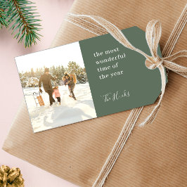 Minimale Kerstmis | Modern stijlvolle familiefoto Cadeaulabel