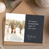 Minimale Kerstmis | Modern stijlvolle familiefoto Feestdagenkaart