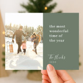 Minimale Kerstmis | Modern stijlvolle familiefoto Feestdagenkaart