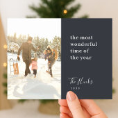 Minimale Kerstmis | Modern stijlvolle familiefoto Feestdagenkaart