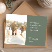 Minimale Kerstmis | Modern stijlvolle familiefoto Feestdagenkaart