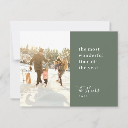 Minimale Kerstmis | Modern stijlvolle familiefoto Feestdagenkaart (Voorkant)