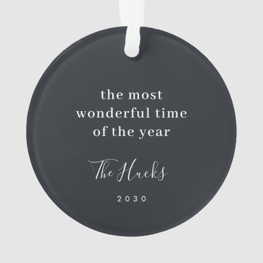 Minimale Kerstmis | Modern stijlvolle familiefoto Ornament (achterkant)