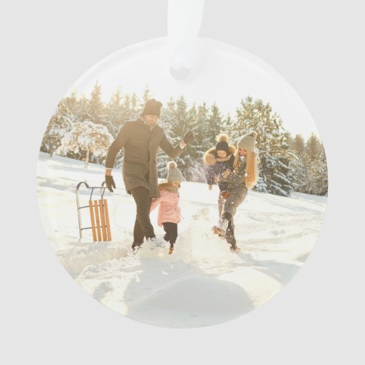 Minimale Kerstmis | Modern stijlvolle familiefoto Ornament (voorkant)