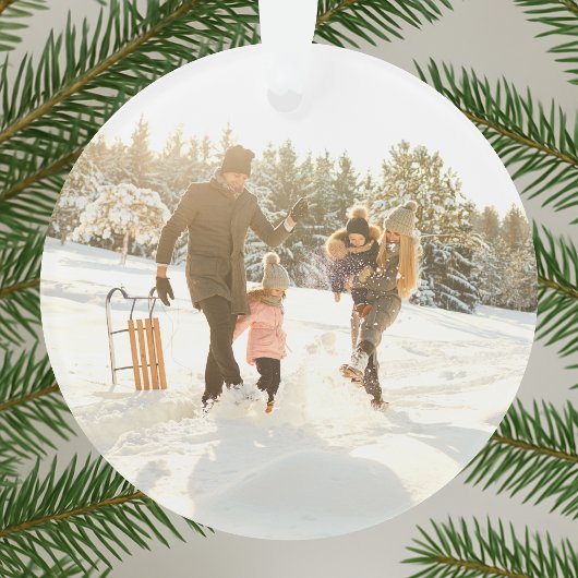 Minimale Kerstmis | Modern stijlvolle familiefoto Ornament