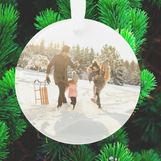 Minimale Kerstmis | Modern stijlvolle familiefoto Ornament