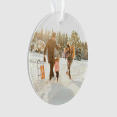 Minimale Kerstmis | Modern stijlvolle familiefoto Ornament (voorkant)