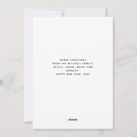 Minimale Kerstmis | One Photo Joy and Peace Feestdagenkaart (Achterkant)