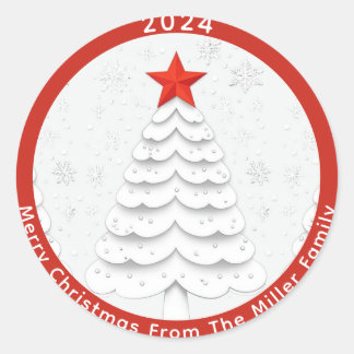 Minimale Kerstmis Ronde Sticker
