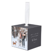 Minimale Kerstmis | Scandi Slate Gray Foto Decoratie (Voorkant hoekig)