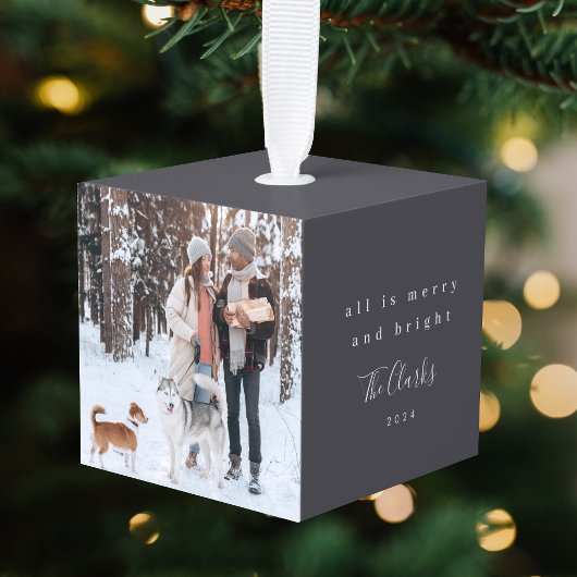 Minimale Kerstmis | Scandi Slate Gray Foto Decoratie