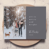 Minimale Kerstmis | Scandi Slate Gray Foto Feestdagenkaart