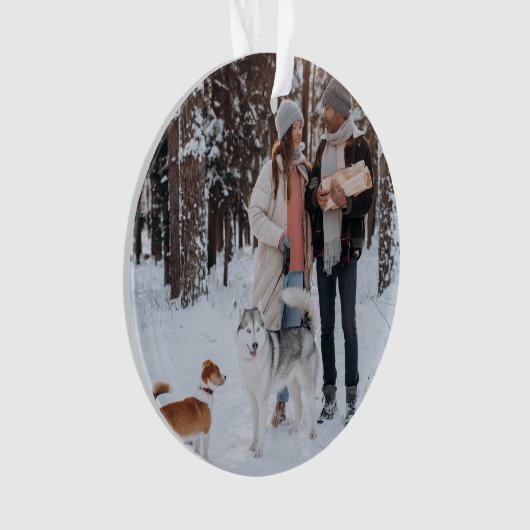 Minimale Kerstmis | Scandi Slate Gray Foto Ornament (voorkant)