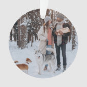 Minimale Kerstmis | Scandi Slate Gray Foto Ornament (voorkant)