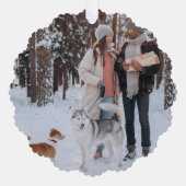 Minimale Kerstmis | Scandi Slate Gray Foto Ornament Kaart (Voorkant)