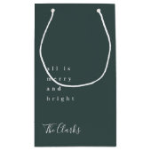 Minimale Kerstmis | Scandinavisch bos groen donker Klein Cadeauzakje (Achterkant)