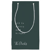 Minimale Kerstmis | Scandinavisch bos groen donker Klein Cadeauzakje (Voorkant)