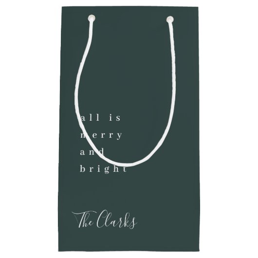 Minimale Kerstmis | Scandinavisch bos groen donker Klein Cadeauzakje (Voorkant)