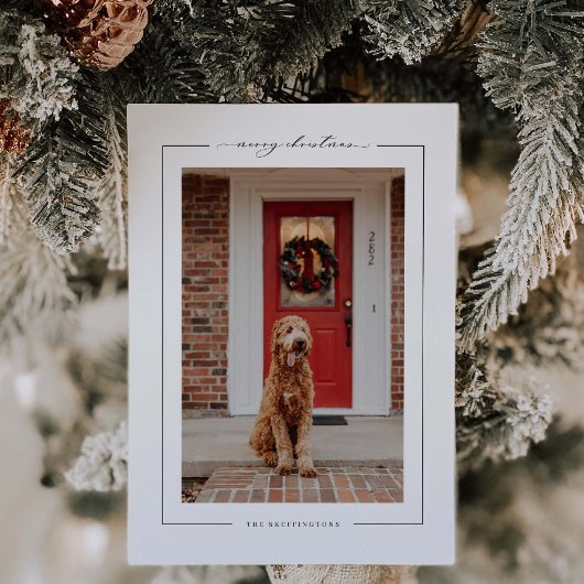 Minimale Kerstmis Sterren Foto Vakantiewenskaart Feestdagenkaart