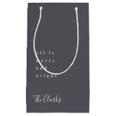 Minimale Kerstmis | Stijlvolle Scandi Slate Grey Klein Cadeauzakje (Voorkant)