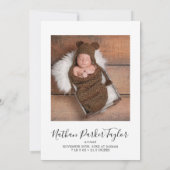 Minimale kerstportret met een prettig kerstcadeaut feestdagenkaart (Achterkant)