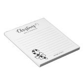 Minimale kerstsnoepriet met lintkunst notitieblok (Schuin)