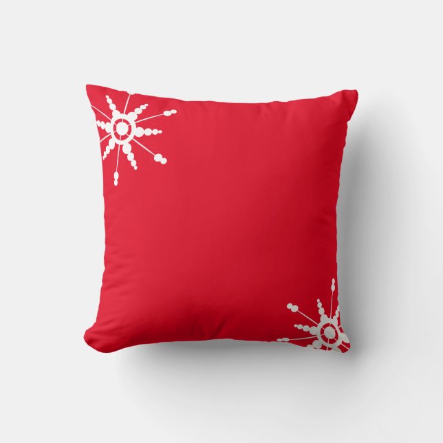 Minimale kerstsnowflakes Festive Reversible Kussen (Voorkant)