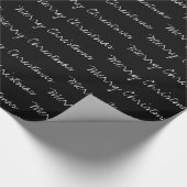 Minimale kersttypografie zwart wit cadeaupapier (Hoek)