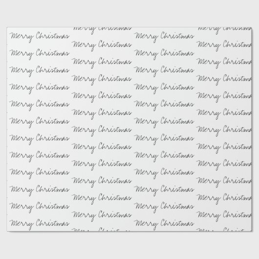 Minimale kersttypografie zwart wit cadeaupapier (Vlak)