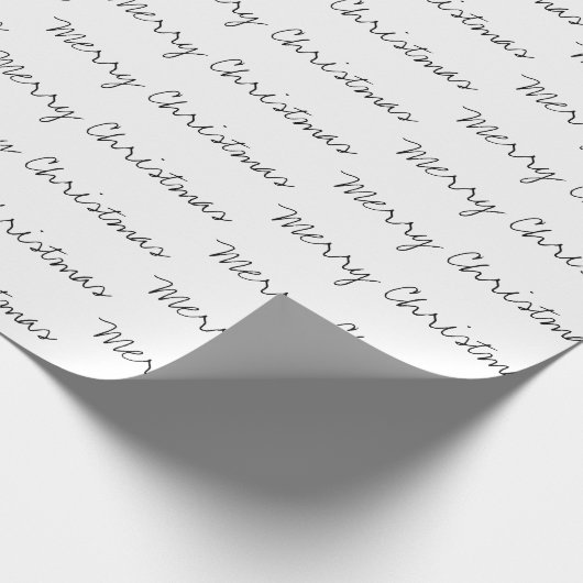 Minimale kersttypografie zwart wit cadeaupapier (Hoek)