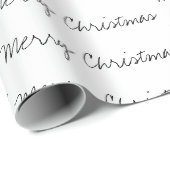 Minimale kersttypografie zwart wit cadeaupapier (Rol Hoek)