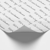 Minimale kersttypografie zwart wit cadeaupapier (Hoek)