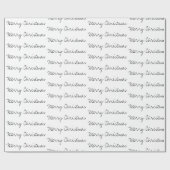 Minimale kersttypografie zwart wit cadeaupapier (Vlak)